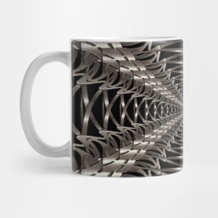 Silver geometric shiny chromatic pattern symmetric and metallic Mug